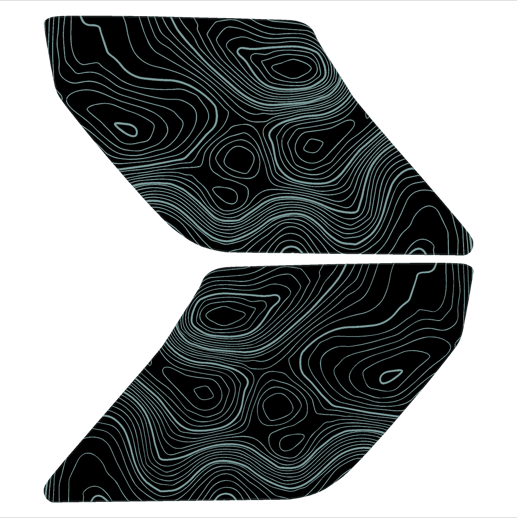 Topographic Interior Sun Visor Overlays - 2024+ Ranger Raptor (with Homelink)