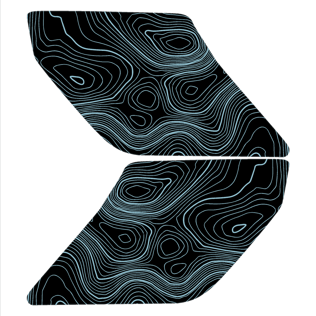 Topographic Interior Sun Visor Overlays - 2024+ Ranger Raptor (with Homelink)